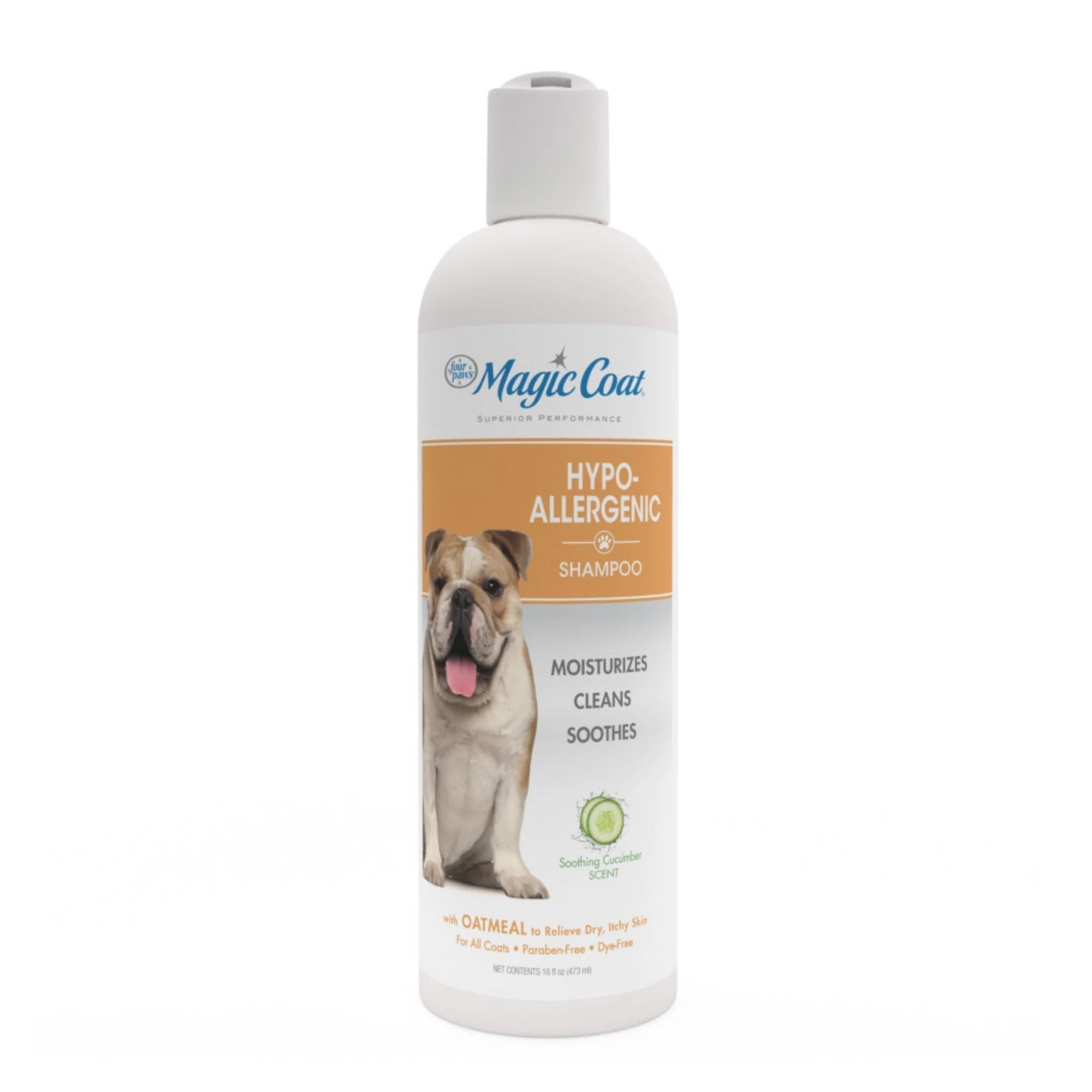 Champú hipoalergénico para perros Four Paws Magic Coat con sabor a pepino calmante, 1 unidad/16 oz (1 unidad)